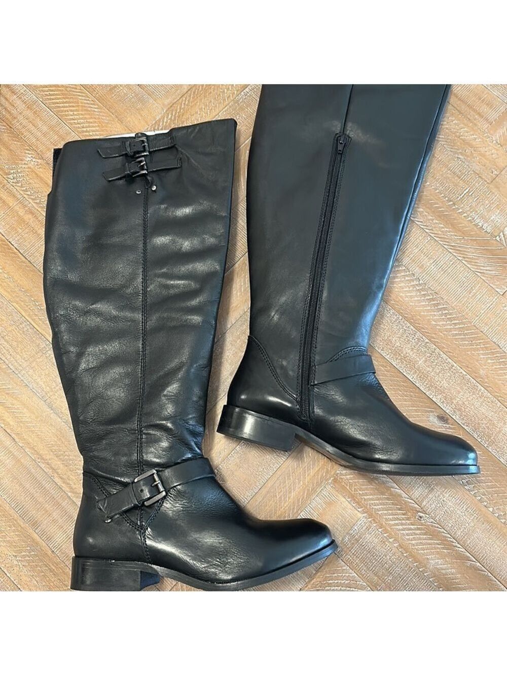 I Love Comfort Black GenuineLeather Knee High Riding Boots